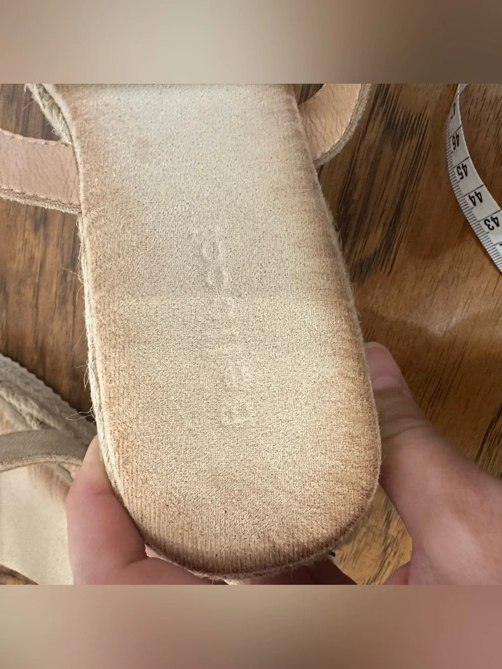 Bellucci Women’s Beige Suede Espadrille Platform Sandals Size 40